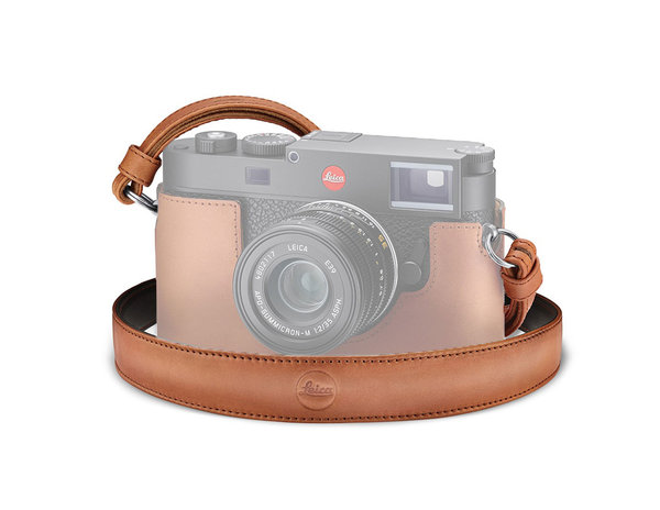 Leica Leder Tragriemen mit Schutzlasche, Leder, cogac